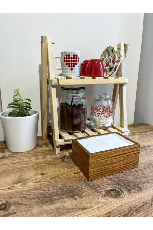 Horizontaler Serviettenhalter aus Holz für den Tisch, Restaurantspender, afrikanisches Walnussholz - Mimoza