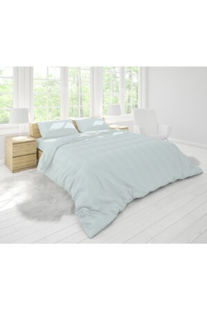 Hotel Series Luxury Silk Textured Striped Cotton Satin Duvet Cover Set 200x220 Cm Fitted Bed Sheet slkcn0001 - EVYA