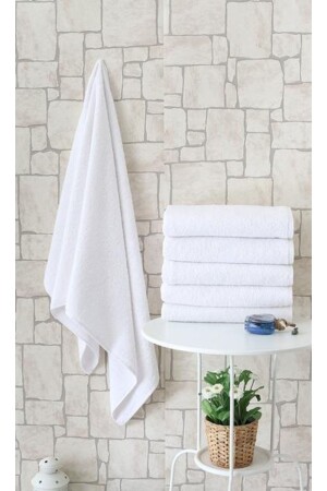 Hoteltyp 70x140 Badetuch Weiß nd_8681330290606 - Nevresim Dünyası