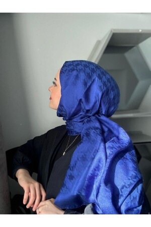 Houndstooth Pattern Saks Cotton Jacquard Shawl - Mis İpek