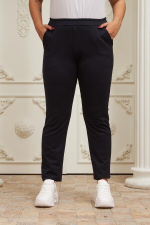 Hscstore Kadın Büyük Beden Lacivert Eşofman Altı - 1362 - Rmg