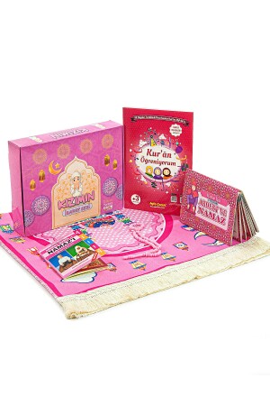 Das Gebetsset meiner Tochter Ich lerne das Gebet und den Koran Kindergebetsteppich-Set Rosa - Ihvanonline