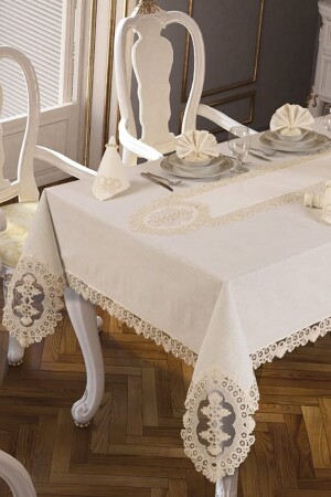 Hüma Table Cloth 26 Pieces Cream 161679 - Çeyiz Diyarı