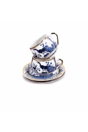 Huqahome Porcelain Peacock Model Lux Set of 2 Coffee Cups 7777 - Genel Markalar