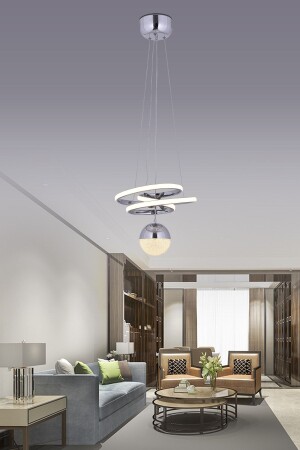 Hurricane 3 Colors (Yellow White and Daylight) Chrome Luxury Led Chandelier Concept HR034 - HİRA AYDINLATMA