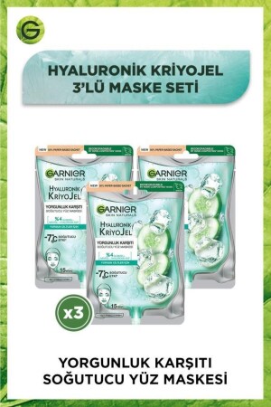 Hyaluronic Cryogel Anti-Fatigue Cooling Face Mask Set of 3 PKTKRYJLYZMSK - Garnier