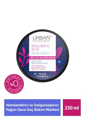 Hyaluronik Asit & Kolajen Kuru Ve Cansız Saçlara Özel Yoğun Gece Saç Bakım Maskesi 230 Ml-vegan - Urban Care