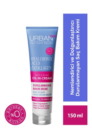 Hyaluronsäure & Kollagen Leave-In Pflegecreme speziell für trockenes und lebloses Haar – vegan – 150 ml - Urban Care
