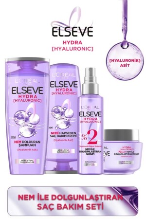 Hydra [hyaluronic] Hair Care Set Plumping with Moisture - Shampoo & Conditioner & Serum & Mask - Elseve