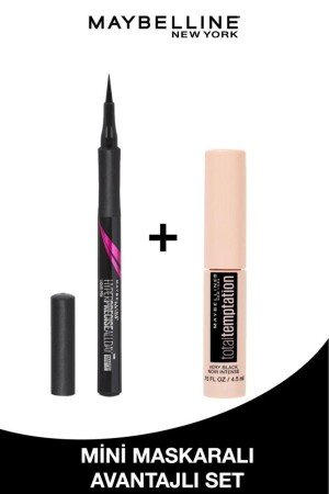 Hyper Precise All Day Matte Black Eyeliner 701 + Total Temptation Mini Black Mascara Advantageous Set PKTHYPALDMTSMASST - Maybelline New York
