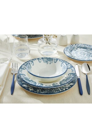Hypnos Porcelain Dinner Set 8 Pieces for 2 Persons Navy Blue 10039249 - English Home