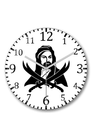 Hz Ali Alevi Z?lfikar Wall Clock Curved Real Glass S8060 - Baskı Dükkanı