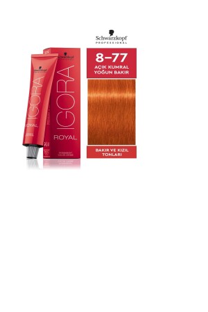 Igora Royal 8-77 Light Brown Intense Copper Hair Dye 60ml - Schwarzkopf