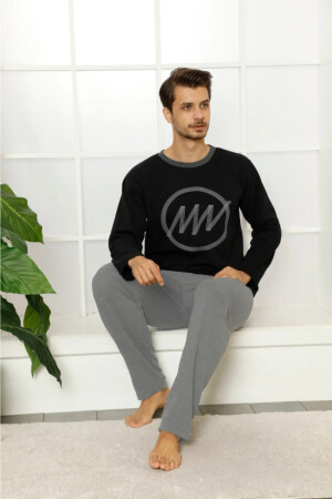 İki İplik (kalın) Uzun Kollu Pijama Takımı 5602 - Ayans Pijama