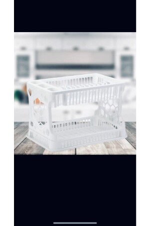 - Zweistufiger modularer weißer Geschirrkorb/Geschirrständer/Tellerständer 77w12 - LeesHome