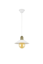 Ikili Beyaz Retro Rustik Model Modern Metal Sarkıt Avize 3542WHT - Lambadar