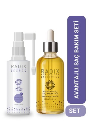 Doppeltes Haarpflegeset – Anti-Hall-Spray und Wunderöl, 100 % pflanzlicher Haarpflegeöl-Komplex - Radix