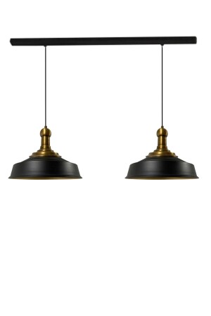 Ikili Siyah Asaletli Eskitme Long Knob Başlık Retro Sarkıt Lamba Restoran Salon Aydınlatma BMM7152LTB - Bamyum