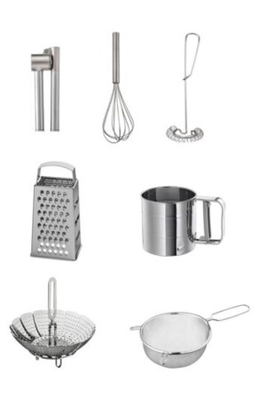 Ilea 7-Piece 6-Piece Kitchen Set: Garlic Crusher-grater-flour Sieve-2 Whisk-strainer - Hollyhome