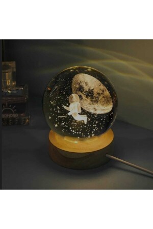 Illuminated Saturn Planet Glass Globe with USB for Children's Room - Neiçin