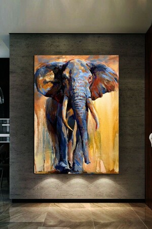 Illustrated Painting Elephant Painting Oil Painting Canvas Print HDY070532486 - HEDİYE AKSESUARCIM