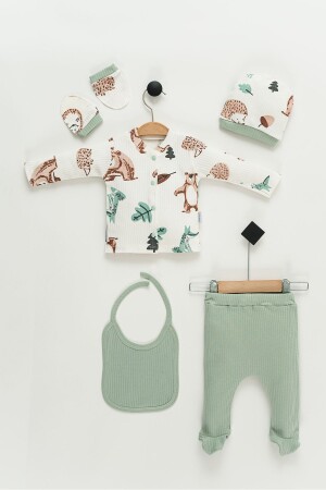 Im Krankenhaus freigegebenes Set mit 5 Baby-Outfits aus 100 % Baumwolle mit Teddybär-Aufdruck - Neu Kids