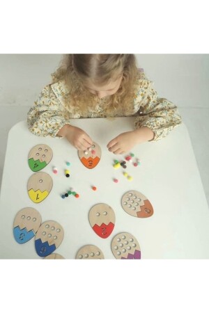 I'm Learning the Numbers and Values ​​of Pompom Eggs Wooden Montessori Puzzle ankbtymt - Ankebut