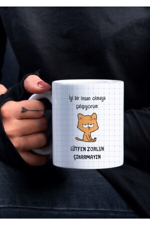 I'm Trying to Be a Good Person Don't Make Any Difficulty Written Fun Special Design Printed Mug Cup fun000221 - Eylül Design