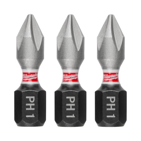 Impact screwdriver bit MILWAUKEE PH1 25mm, 3pcs. - Milwaukee Accessories