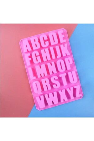 Importierte Silikonform, Großbuchstaben, Neonrosa, 26 Buchstaben, Epoxidharz, für Kuchen, Schokolade, Kekse, Kerzen, Seife, 593353 - QUEEN AKSESUAR