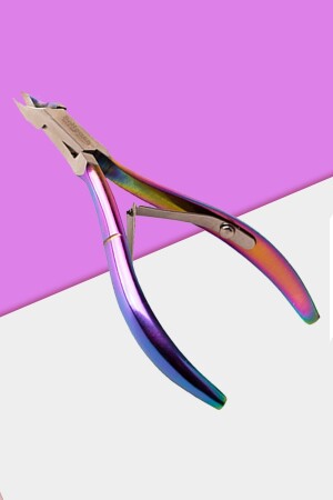 Ince Ağız Manikür Pens Rainbow Cobalt Et Tırnak Kesici Kalın Çelik Xl16 - Xolo