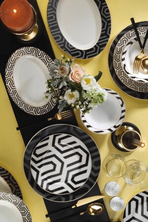 İnci Bone Calypso 53 Piece Gold Decorated Dinner Set 11771 INBNKL53Yt - Kütahya Porselen