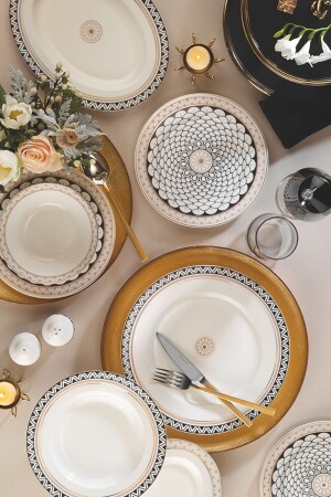 İnci Bone Kalipso 53 Piece Gold Decorated Dinner Set 12048 - Kütahya Porselen