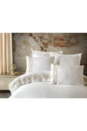 İnci French Laced Double Duvet Cover Set CBİNCİ - Çeyiz Bahçesi