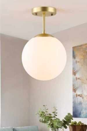 İnci Single Antique Chandelier with White Glass İNC-ESKT-TK-01 - BSA LIGHTING