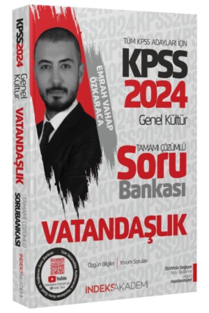 İndeks Akademi 2024 KPSS Vatandaşlık Soru Bankası Çözümlü - Emrah Vahap Özkaraca İndeks Akademi Yayı - İndeks Akademi Yayıncılık
