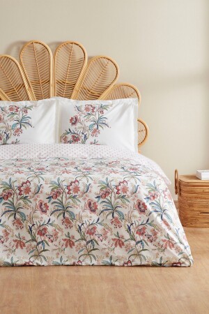 Indra 100% Cotton Double Duvet Cover Set Salmon (pp) - Karaca Home