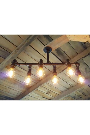 Industrial Material Rustic Chandelier chandelier from Iron Pipe Yellow Bulb12312312123 - RAMDET