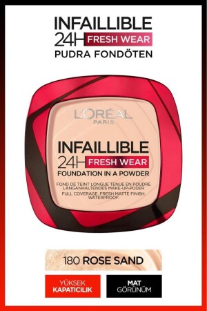Infaillible 24h Fresh Wear Powder Foundation 180 Rose Sand - L'oreal Paris