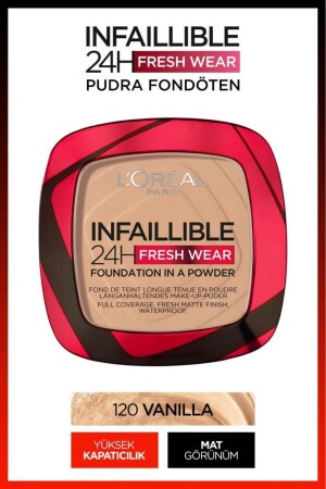 Infaillible 24h Fresh Wear Pudra Fondöten 120 Vanilla - L'oreal Paris