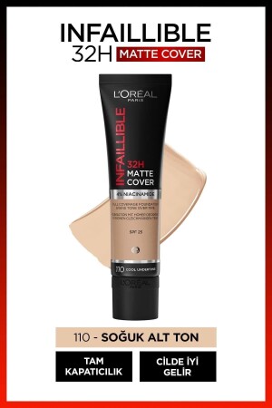 Infaillible 32h Matte Cover High Coverage Foundation - 110 Cool Undertone - L'oreal Paris