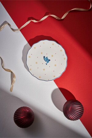 Infancy Bird New Year New Year's Eve New Bone 2 Piece Cake Plate 20. 5cm - Emsan