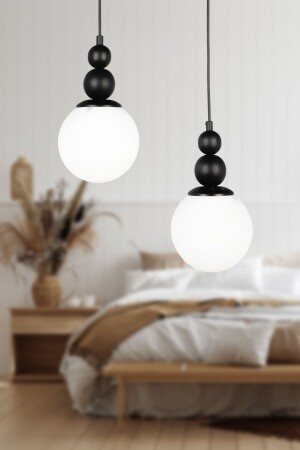 Infinite 2. li Chandelier Black White Glass BEG0032BEG02 - Begüsa