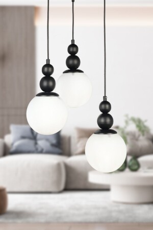 Infinite 3. Chandelier Black White Glass BEG0032BEG03 - Begüsa