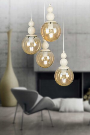 Infinite 4. Chandelier White Honey Glass BEG0032BEG04 - Begüsa