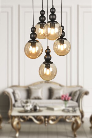 Infinite 5. li Chandelier Black Honey Glass BEG0032BEG05 - Begüsa