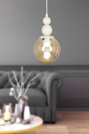 Infinite Single Chandelier White Honey Glass BEG0032BEG01 - Begüsa