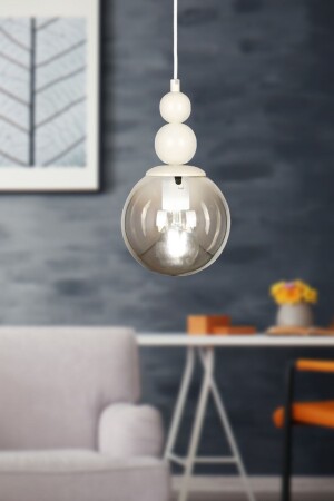 Infinite Single Chandelier White Smoked Glass BEG0032BEG01 - Begüsa