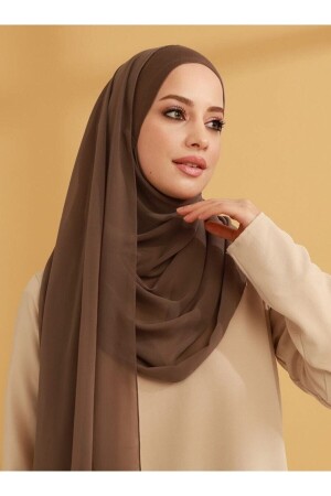 Inner Bonnet Chiffon Ready-made Scarf - Acıkahve TYC00457454502 - Nilbutik