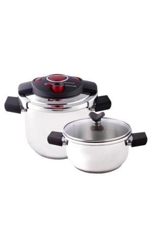 Innocook 4-6,5 Lt Düdüklü Tencere Seti Kırmızı 600.15.01.0043 - Emsan